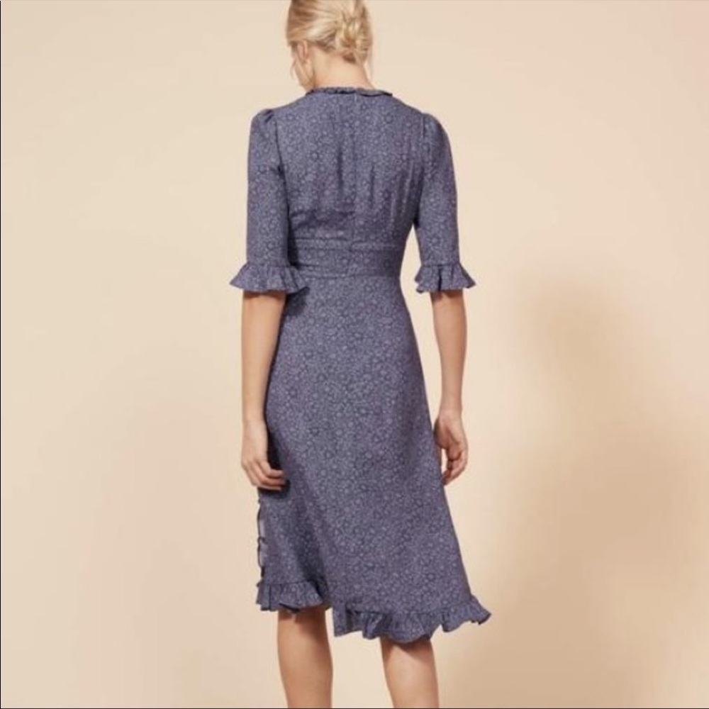 NWT Reformation Suri Violet Floral ¾ Sleeve A-Line Midi Length Dress MSPR $248 - Picture 14 of 14